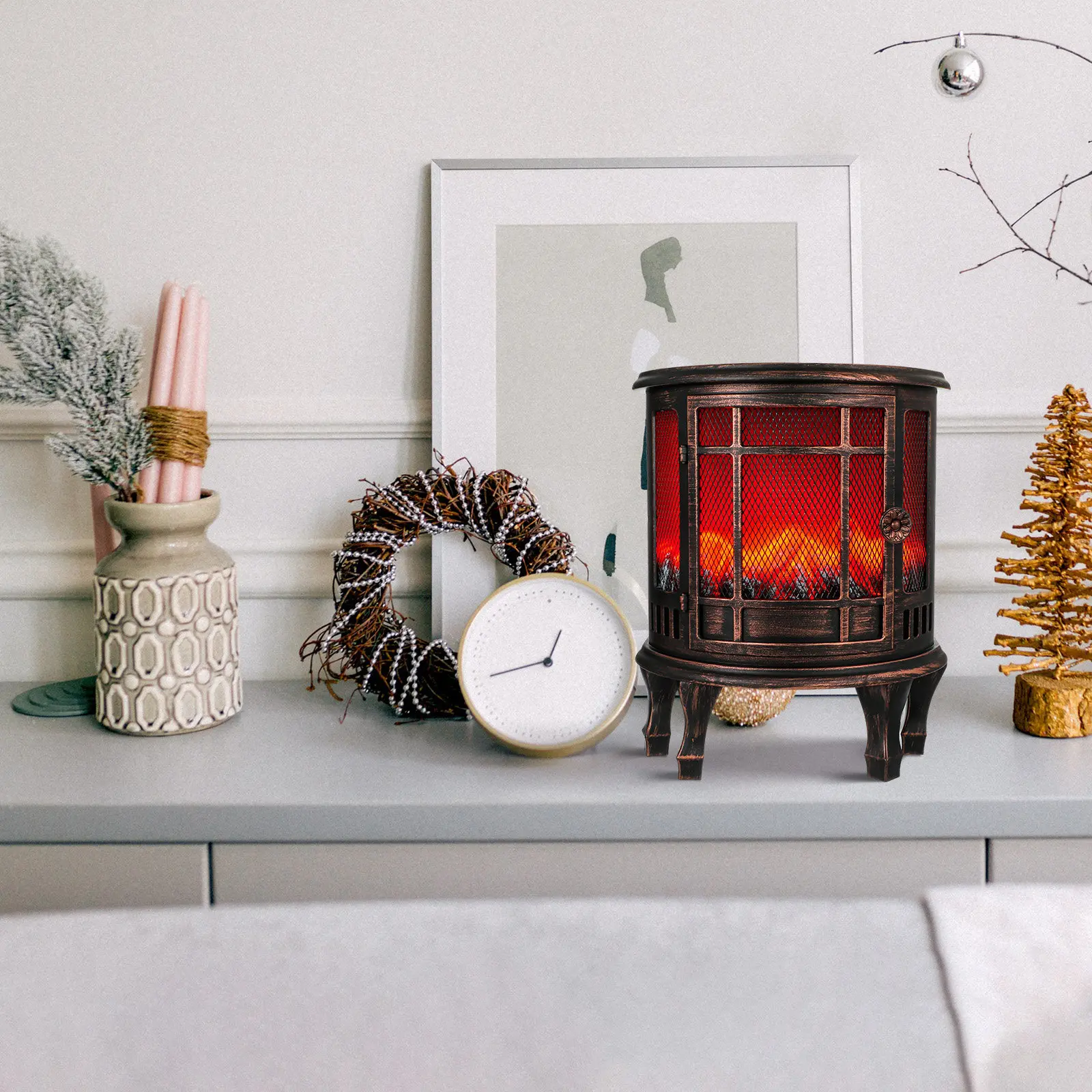 

1Pcs Fireplace Decorative Lamp Simulation Flame Rhythm Effect Style USB Battery Operated Night Light for Home Living