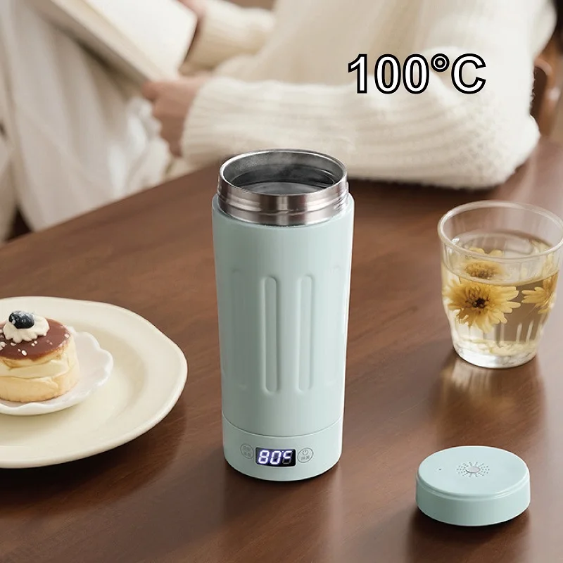 

Электрический чайник 110 В/220 В, портативный электрический чайник из нержавеющей стали 304, чайник с контролем температуры, офисный термос, чашка 350 мл