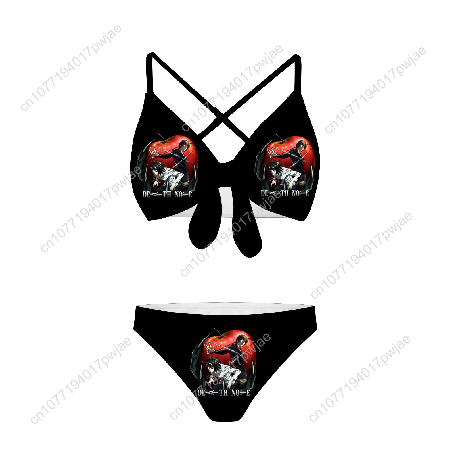 

Japan Anime DEATH NOTE Bathing Suits Cross Strap Suspenders Swimsuits Womens Bikini Pool Beach Swimwear Customized Beachwear