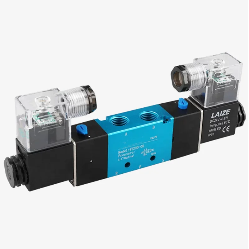Dual control 220-08 electromagnetic pneumatic valve 4V control valve 320-10 cylinder 230C 5/3 Way reversing valve 420E