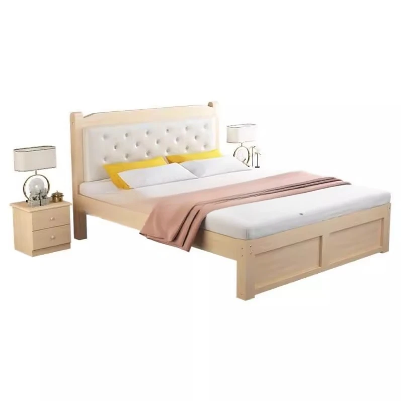 Cama de madera maciza de 1,9 metros de largo, cinco camas de cinco por 1,8 metros, dos metros, 1,35 m de ancho