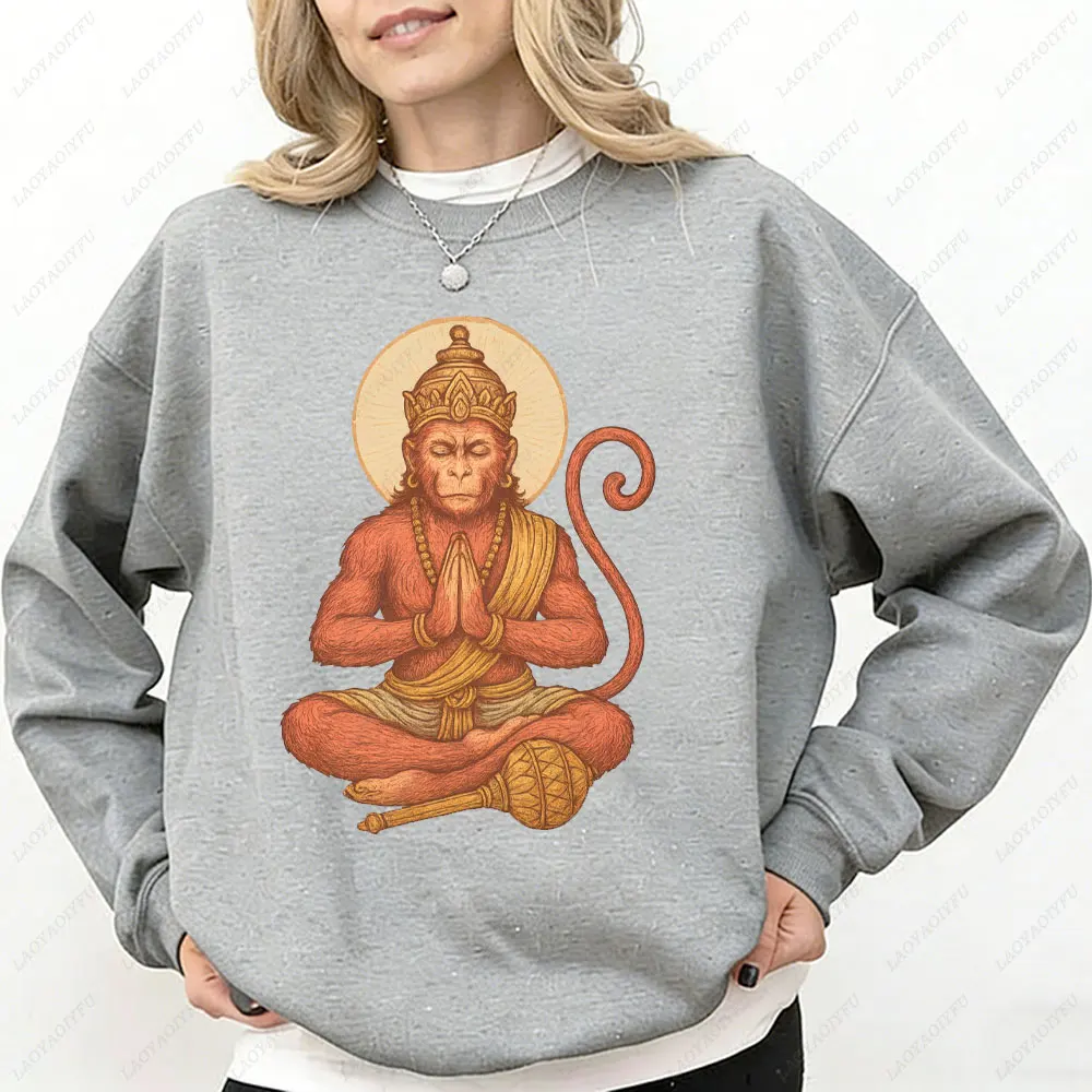 ハヌマン スウェットシャツ ヒンドゥー教の猿の神 プルオーバー スピリチュアルギフト ヨガセーター インド神話 ギフトアイデア 瞑想 強さのシンボル