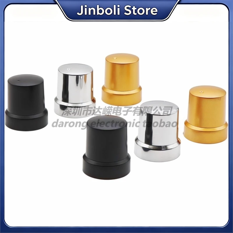 10PCS 15x16mm Gold Sliver Plastic Knob Cap 6mm Spline Shaft Hole Potentiometer Amplifier Control Switch Knob