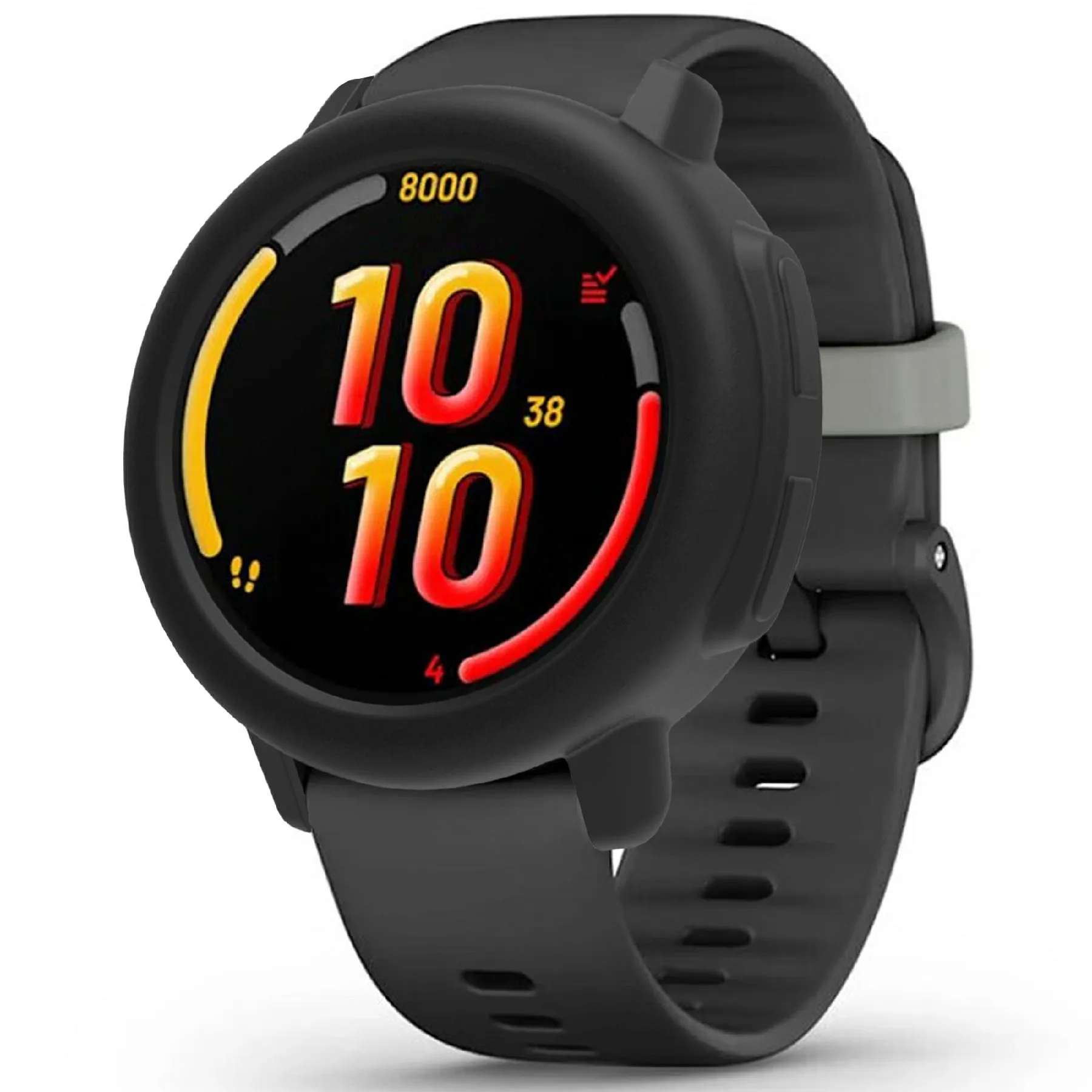 For Garmin Bounce 2 Watch Protective Case Shockproof Scratch Resistant Silicone Cover - Black