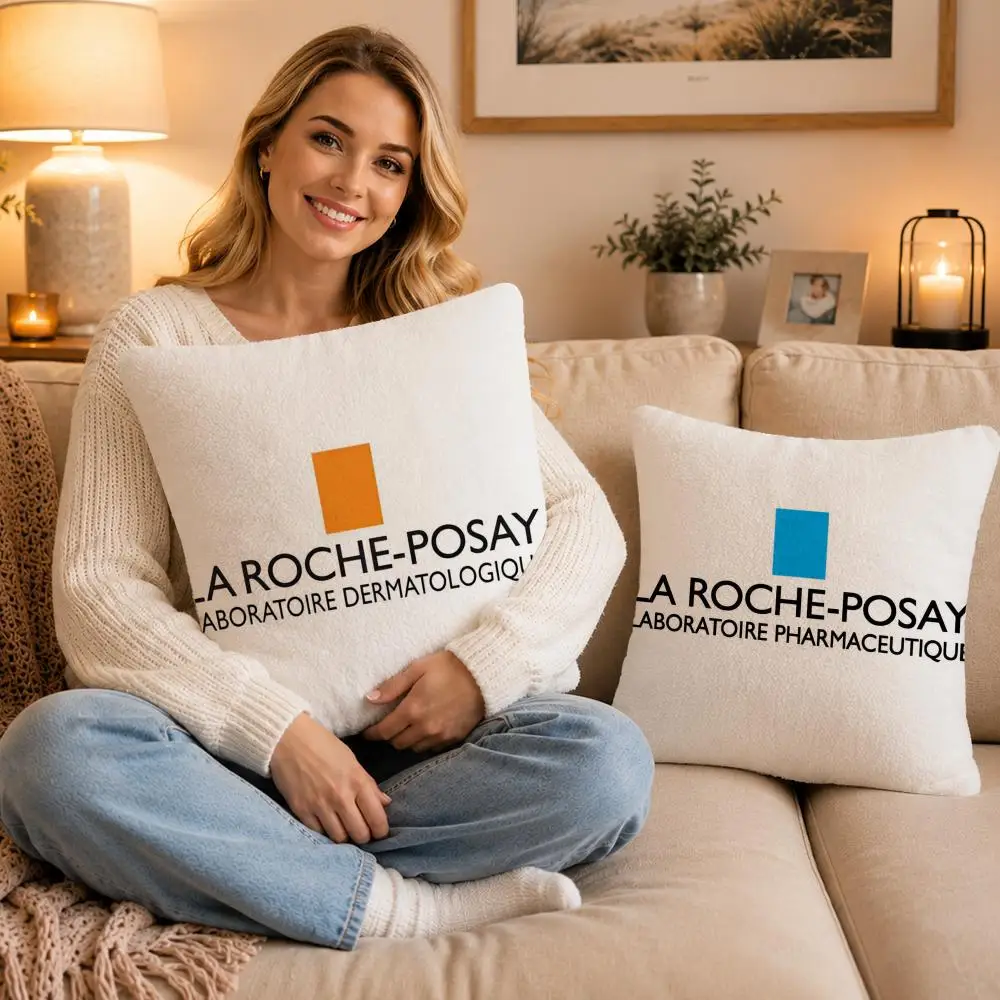 Funda de cojín marca L-La R-Roche P-Posay, funda de almohada antiácaros, suave y agradable para la piel, funda de cojín de sofá de pelo corto y sedoso