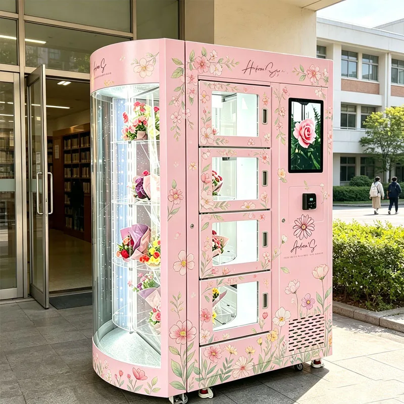 Smart Floral Vending Machine Automatic Bouquet Display Cabinet for Mall Airport Hotel Lobby Customization