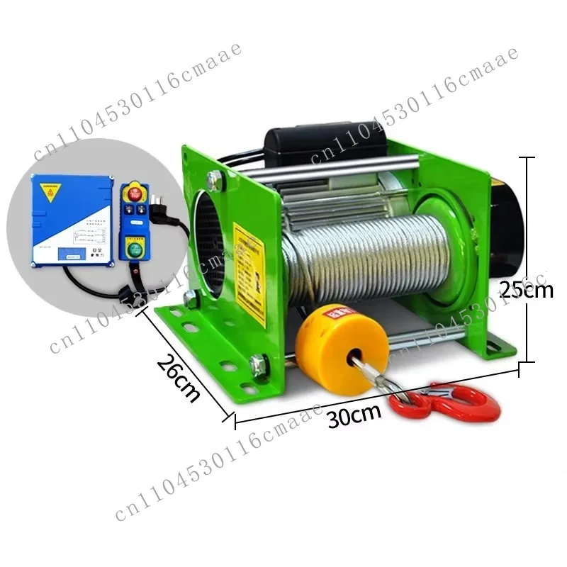Wire Rope Hoist Wireless Remote Control Micro Electric Hoist Electric Winch 220V 400kg/600kg/800kg