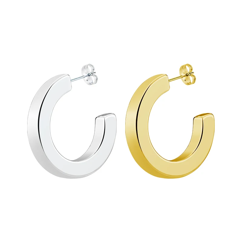 1 Pairs Golden Stainless Steel Twist Hoop Earrings Stainless Steel For Women Girls Hypoallergenic Earrings