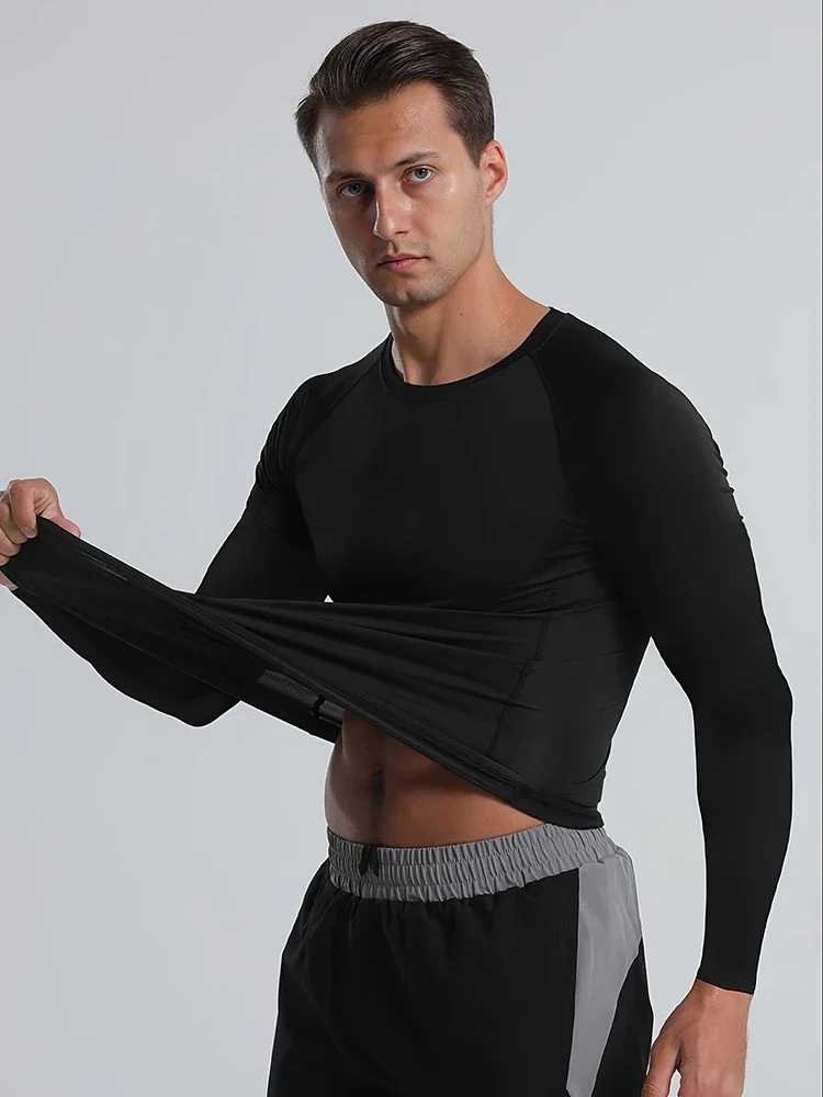 Stay Active and Comfortable with Men Compression Shirts - Long Sleeve Athletic Workout Tops and Base Layers Running Clothing