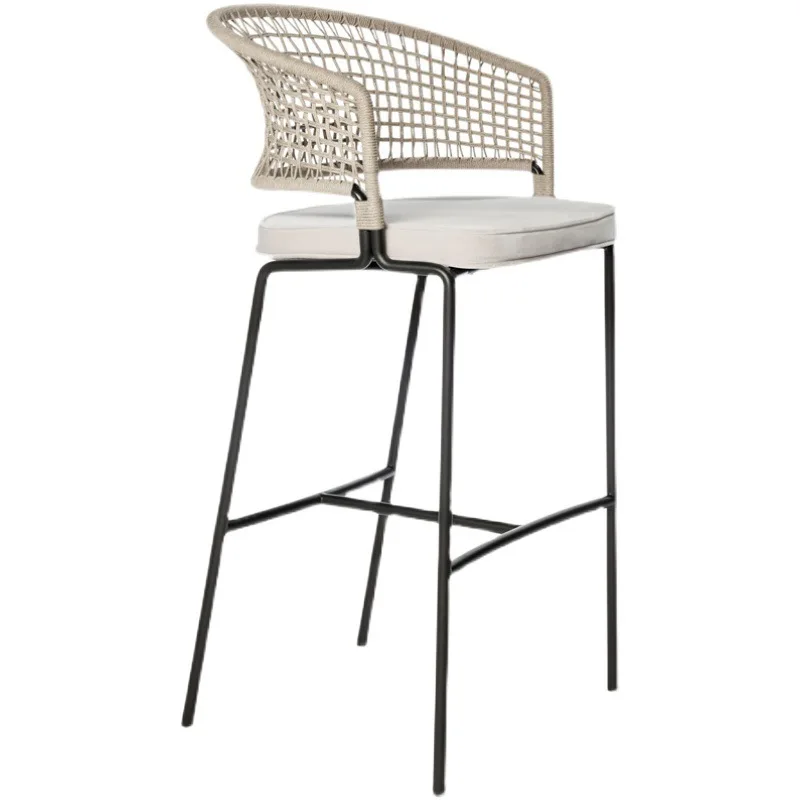 

Outdoor rattan bar chair high-end high stool outdoor villa open air