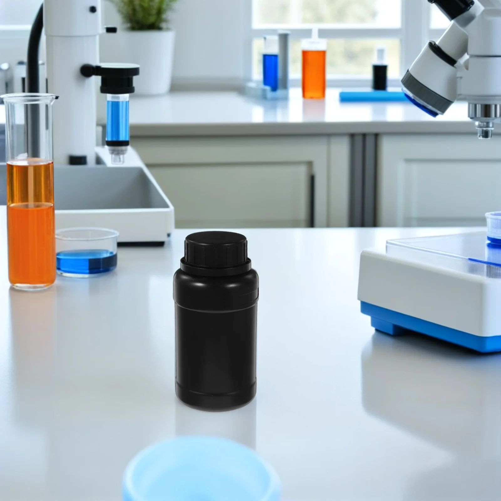 

12Pcs 250Ml Reusable Plastic Lab Bottles Wide Mouth Design with Precise Graduations Ideal for Reagent Specimen Liquid Sample