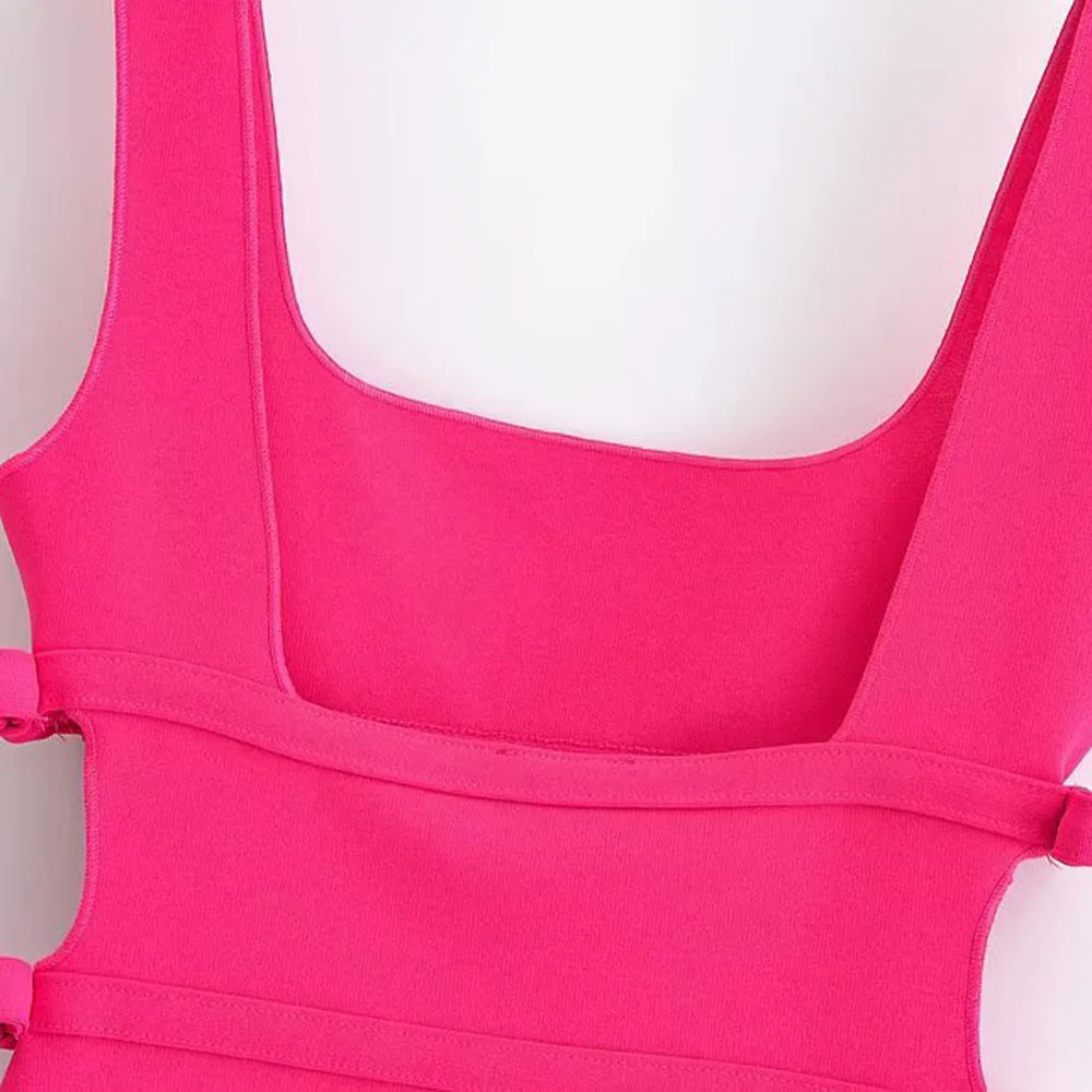 レディース シンプル オープンバック ミニドレス リボン ベルト スクエアネック セクシー ミッドウエスト ソリッドカラー Aライン ドレス 春夏新作 シック トップ