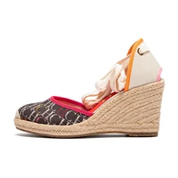 Women's Sandals 2025 New Hemp Bottom Slope Heel Sandals Comfortable and Breathable Holiday Beach Women's Shoes 8CM - Image 5