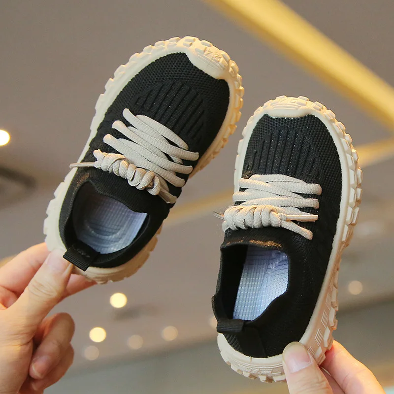 Children Sports Shoes Breathable Mesh Shoes Boy Casual Shoes Knitted Girls Kids Sneakers Soft Bottom Baby Shoes Toddler Sneakers