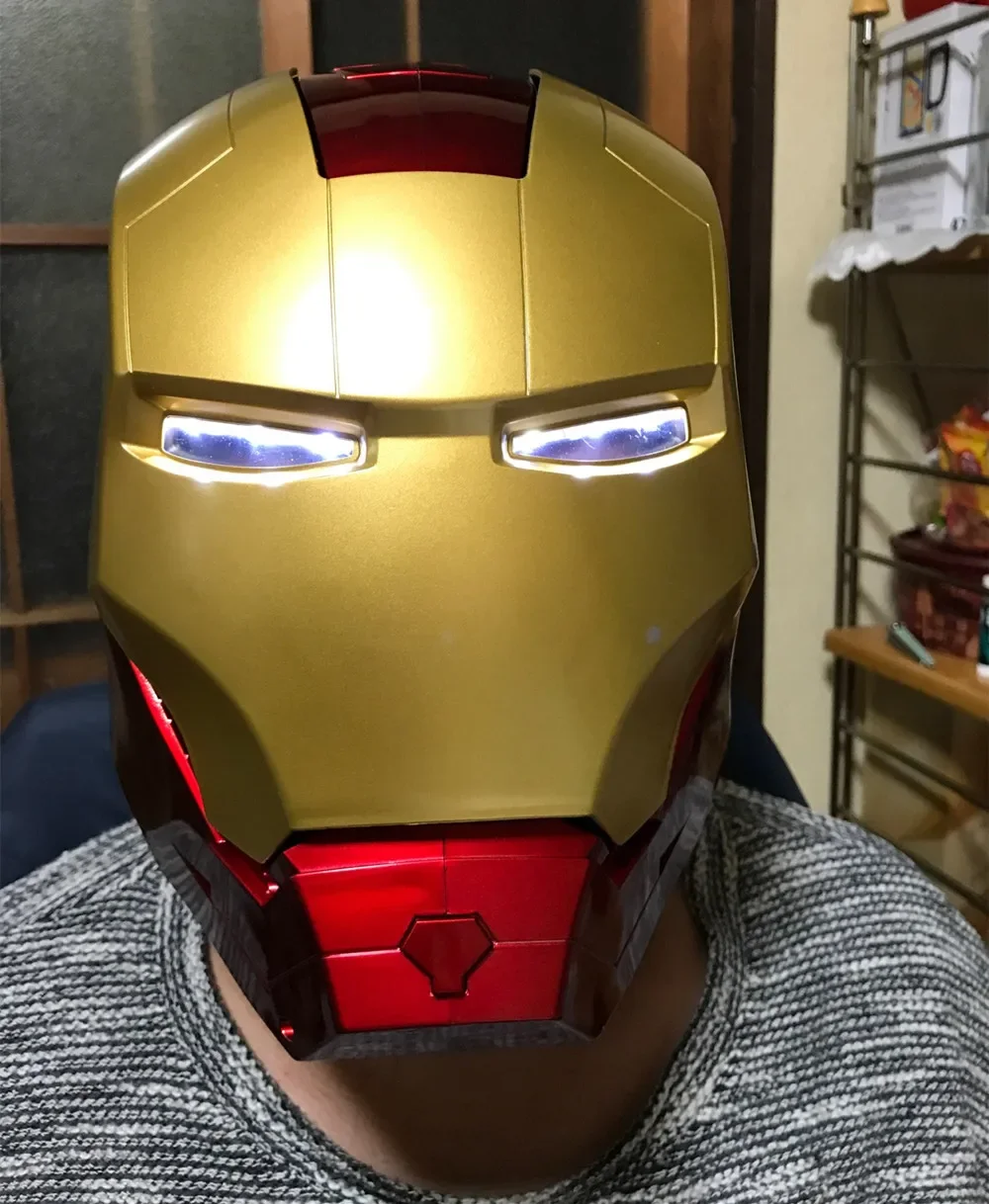 

Cos Hero Ironman 1/1 MK43 Mark 43 Helmet mask superhero Helmet can be opened Eyes can glow with LED Light Figure Cosplay gift