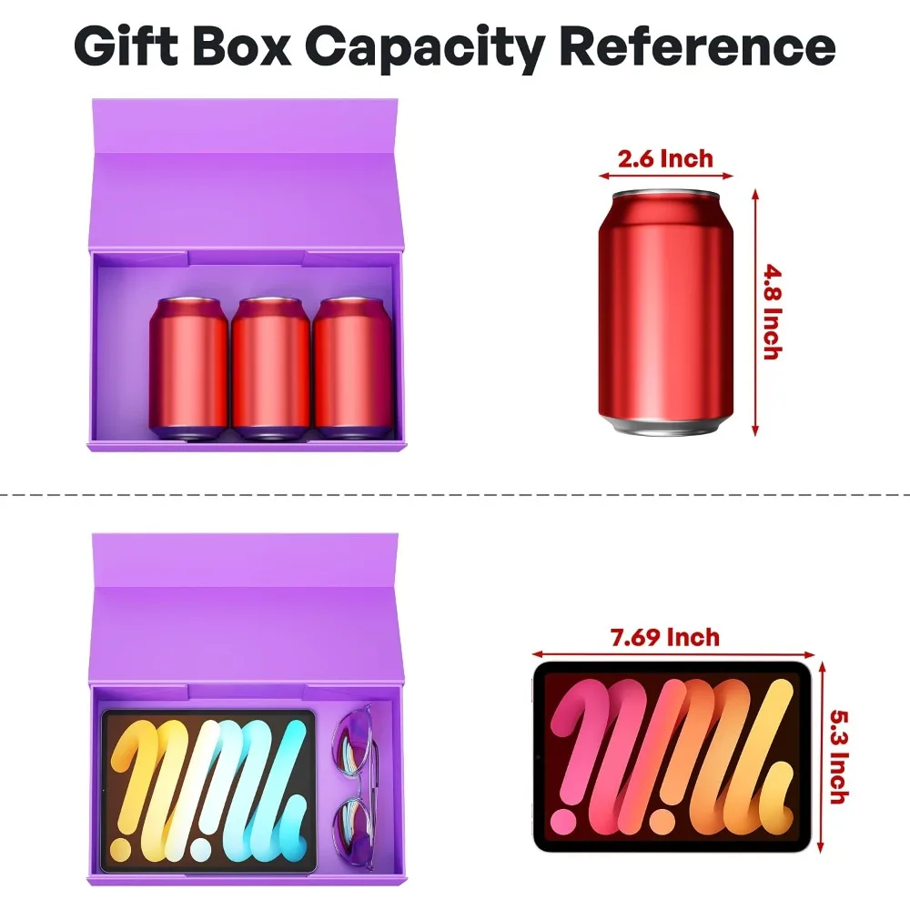 Collapsible Magnetic Closure Gift Box for Presents Bridesmaid Proposal Wedding Christmas Halloween Birthday Party Favor Packaging 9.5x6x3 Inches - view 4