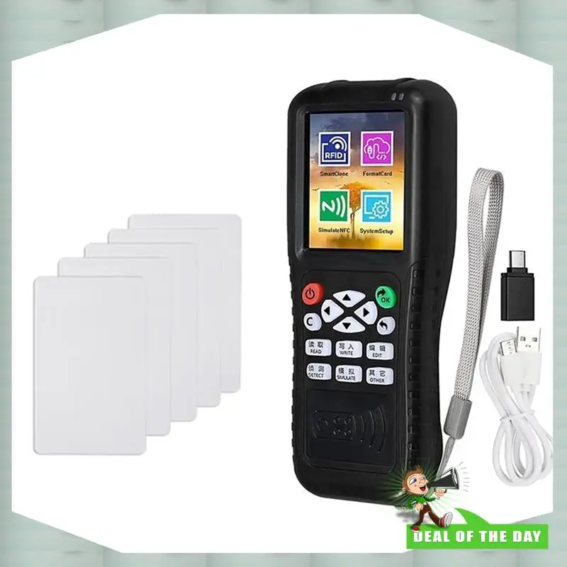 

24-часовая доставка X100 RFID NFC Считыватель смарт-карт Писатель + 5XCUID-карта RFID Дубликатор ID IC Card Programmer Зашифрованный ключ-копировальный аппарат