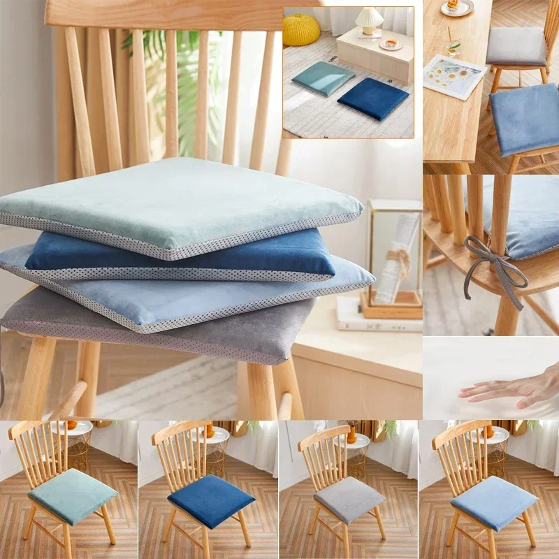 Memory Foam Chair Seat Cushion Thicken Super Soft Warm Dining Seat Pad Non-Slip Student Patio Home Office Chair Cushions 1/6PCS