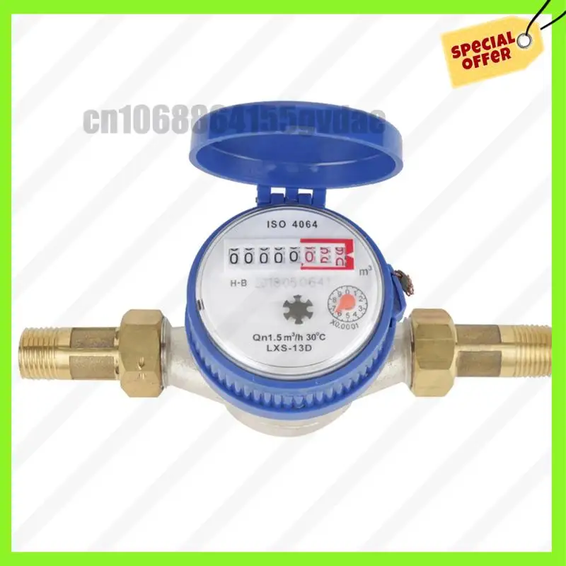 

-A61K Home Water Meter 15Mm 1/2 Inch Cold Water Meter With Fittings 15Mm Cold Water Meter