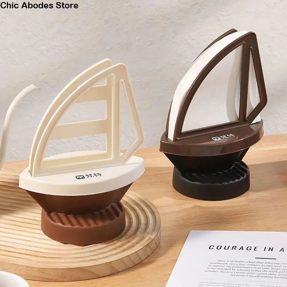 

2in1 Coffee Filter Paper Holder Creativity Sailboat Shape Filter Paper Storage Rack Food Grade Universal Napkins Dispenser Home