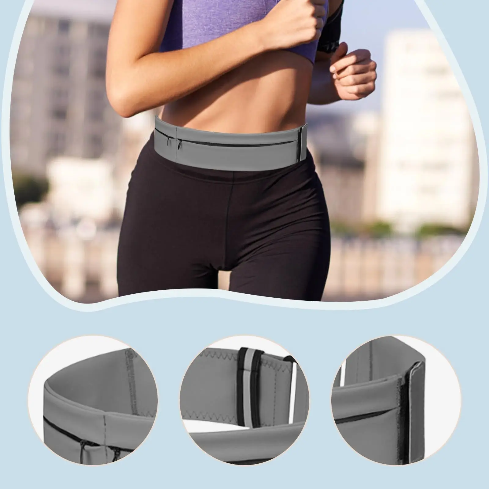 Running Belt Fanny Pack 3 Pocket Lightweight Jogging Pouch for Phone, Keys, Essentials for Riding Camping Workout Sports Jogging