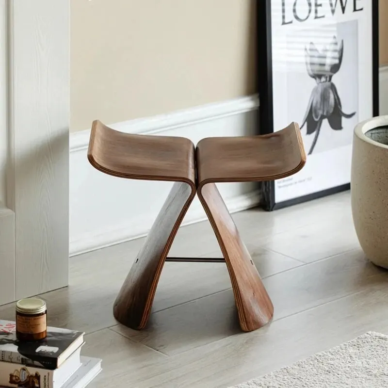 Butterfly Stool Made from Ash Plywood 4 Colors Natural/Black/Walnut Stool Chair For Living Room, Bedroom Wooden Stool Display