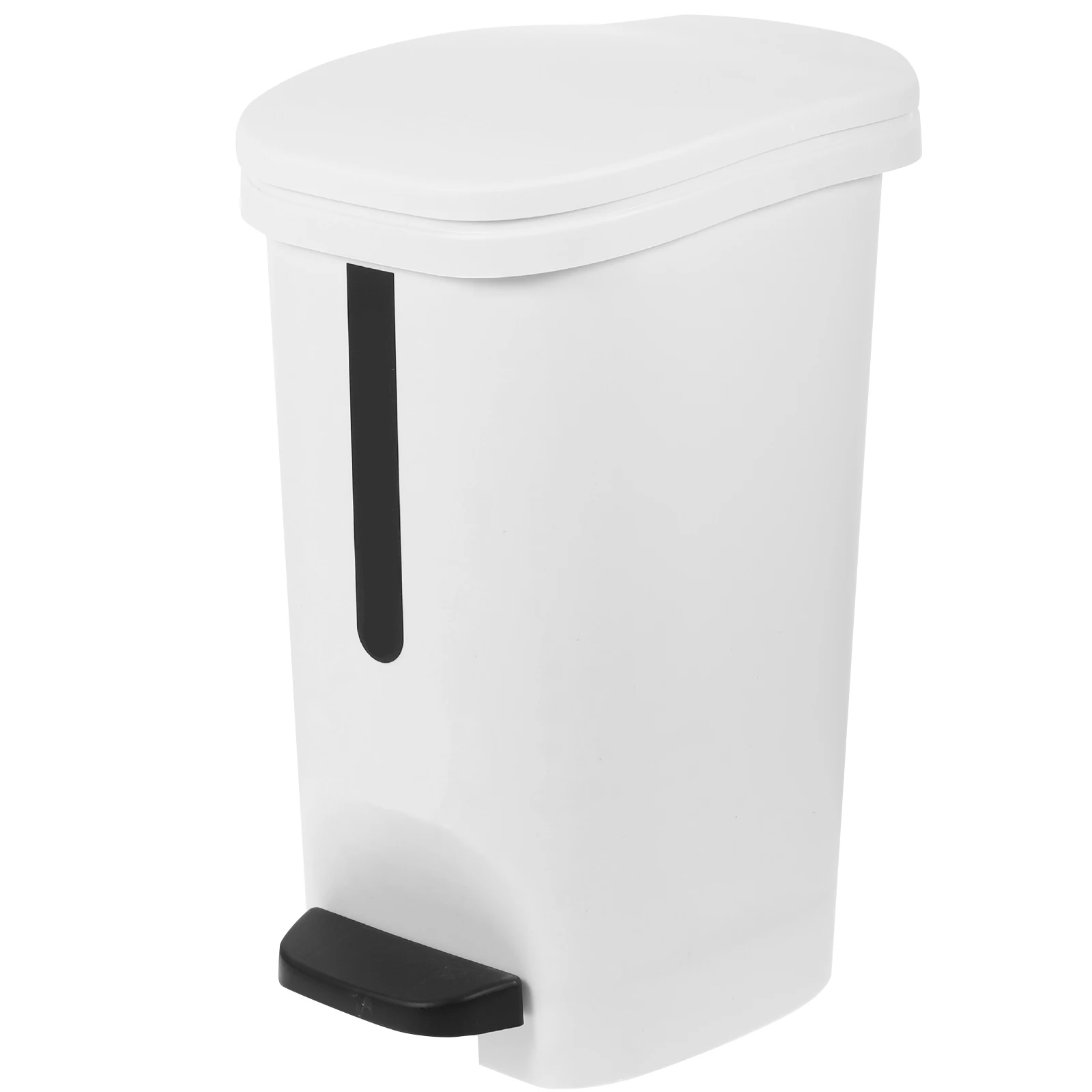

Pedal Trash Can 10L White Kitchen Bathroom Waste Basket Step-On Garbage Container Home Office Trash Can with Lid Large Size