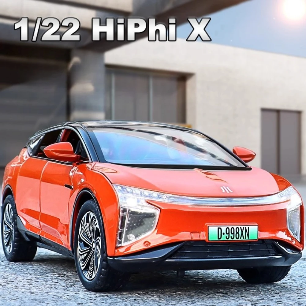 1:22 HiPhi X Z4 modelo de coche de juguete Diecast Metal sonido luz tirar hacia atrás puertas abiertas modelos de vehículos en miniatura regalos para niños