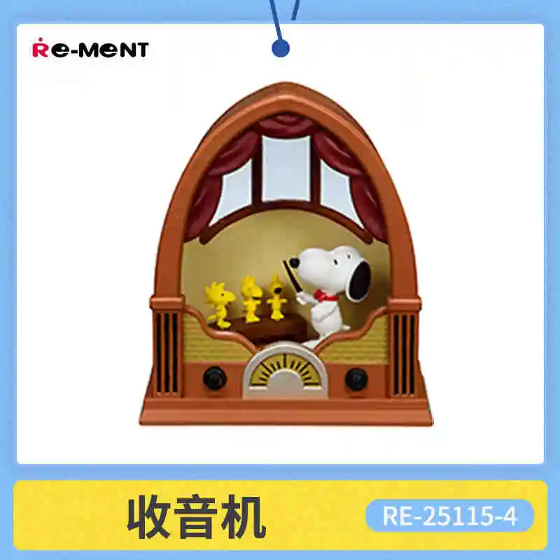 사탕 장난감 정품 Re-Ment 스누피 골동품 디오라마 컬렉션 미니어처 모델 유행 장난감 탁상 장식품 블라인드 박스 아이 선물