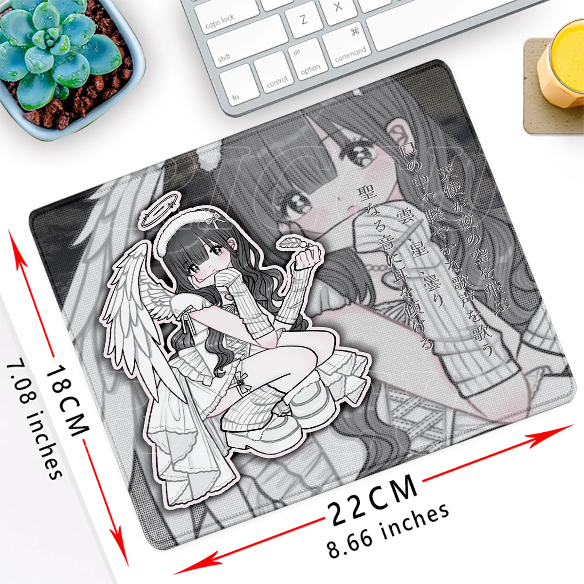 パーソナライズされた Y2K イラスト ガール スモール マウスパッド HD アート エンジェル クリエイティブ デコレーション デスクマット PC キーボード E スポーツ ガールズ マウスパッド