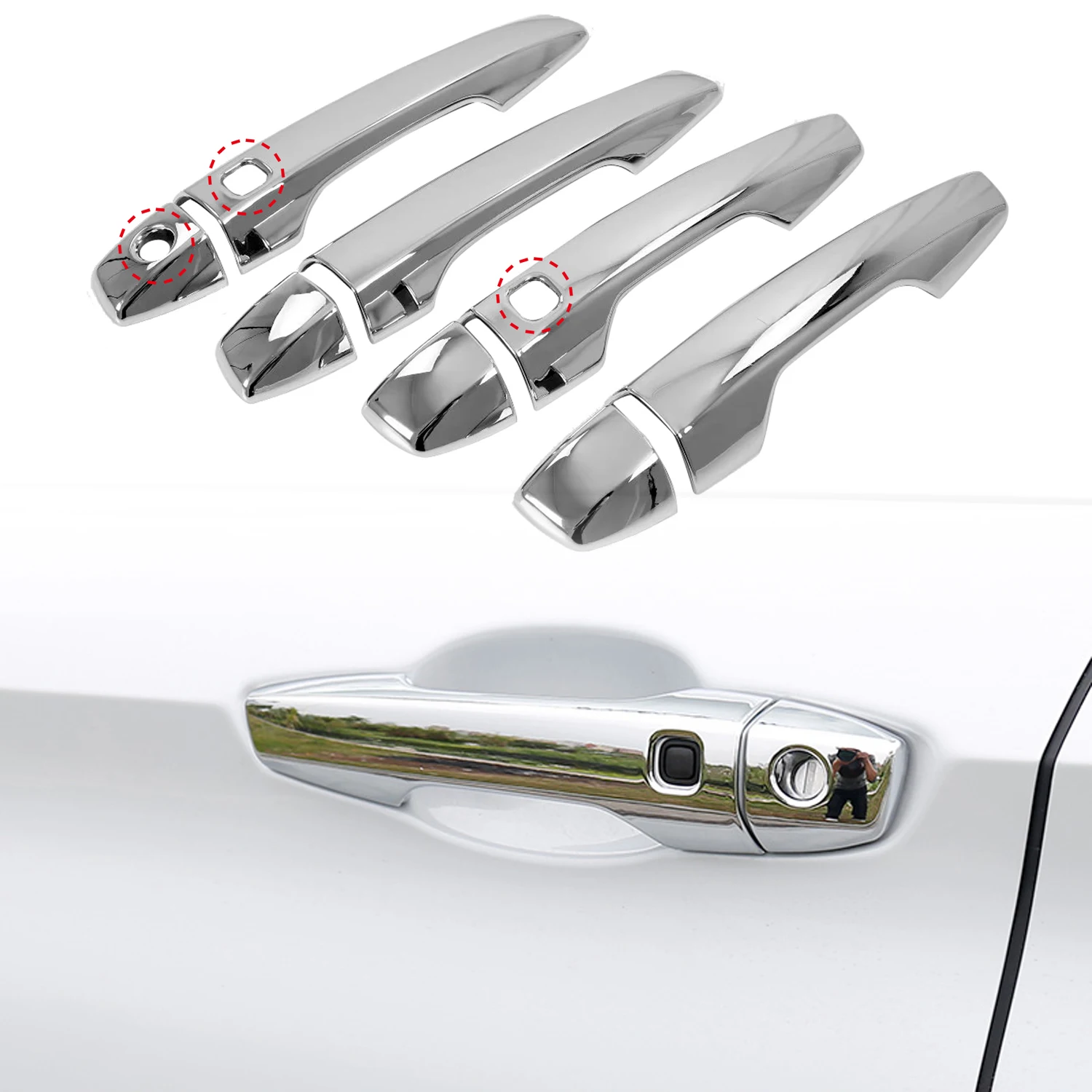 

for Mitsubishi Outlander 2022 2023 LHD Fourth Generation Exterior Door Handle Cover Trim ABS Chromed