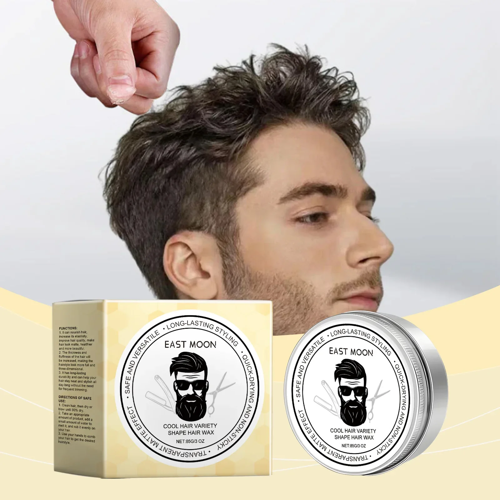 EAST MOON Styling Matte Hair Wax Leave-in Hairs Refreshing Hair Wax Gentle Without Damaging Hairs 85g Hair Gel for Men