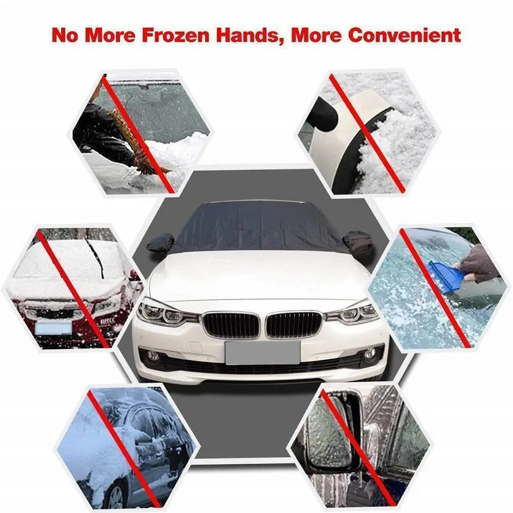 แม่เหล็ก Penutup Kaca Depan Mobil Anti Snow Frost Ice กระจกป้องกันฝุ่นความร้อน Sun Shade น้ำแข็งขนาดใหญ่หิมะภายนอกรถ