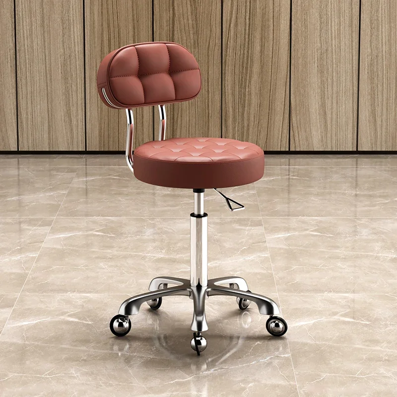 Heavy-Duty Commercial Beauty Salon Stool Adjustable Backrest Bar Stool Swivel Makeup Seat for Nail Home Kitchen Bar Chairs