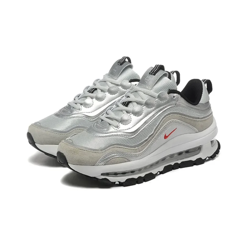 

Nike Air Max 97, унисекс, модные ретро-модные противоскользящие износостойкие кроссовки на воздушной подушке для мужчин и женщин, спортивные кроссовки, серебристые