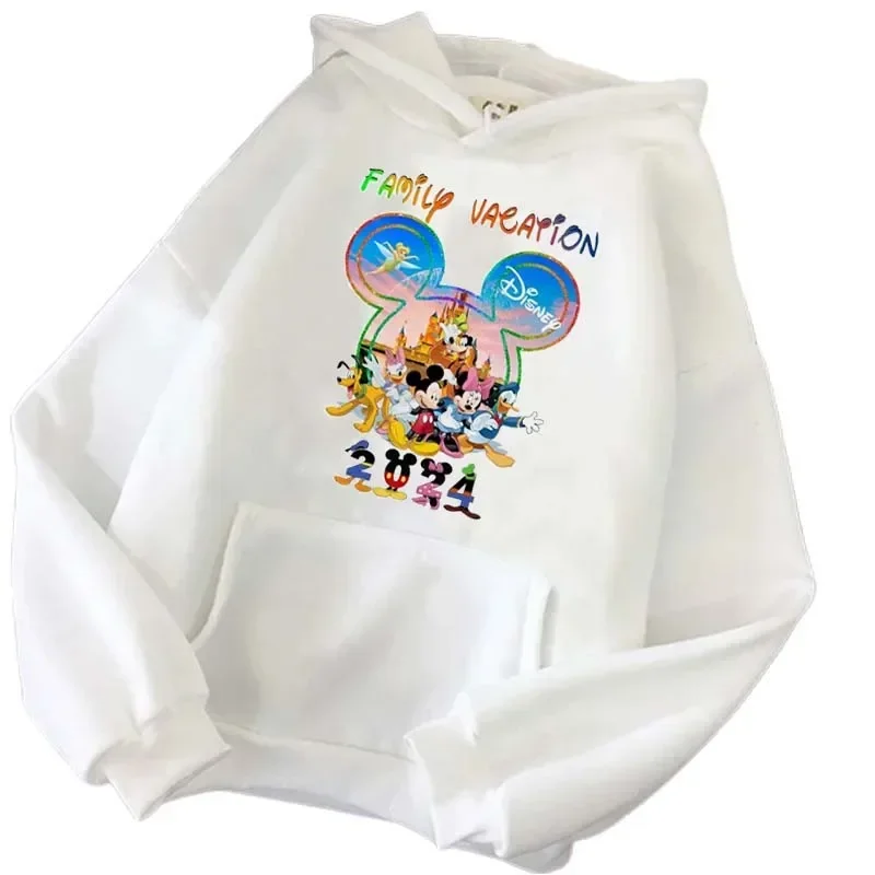 Disney 2024 Family Vacation Hoodies Fashion Disneyland Trip Women\'s Casual Pullover Autumn Harajuku Streetwear Sweatshirt Tops