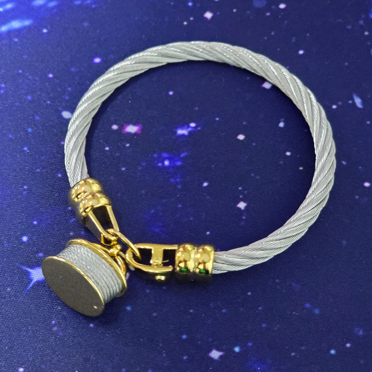Stainless Steel Cable Open Bangle Bracelet for Women