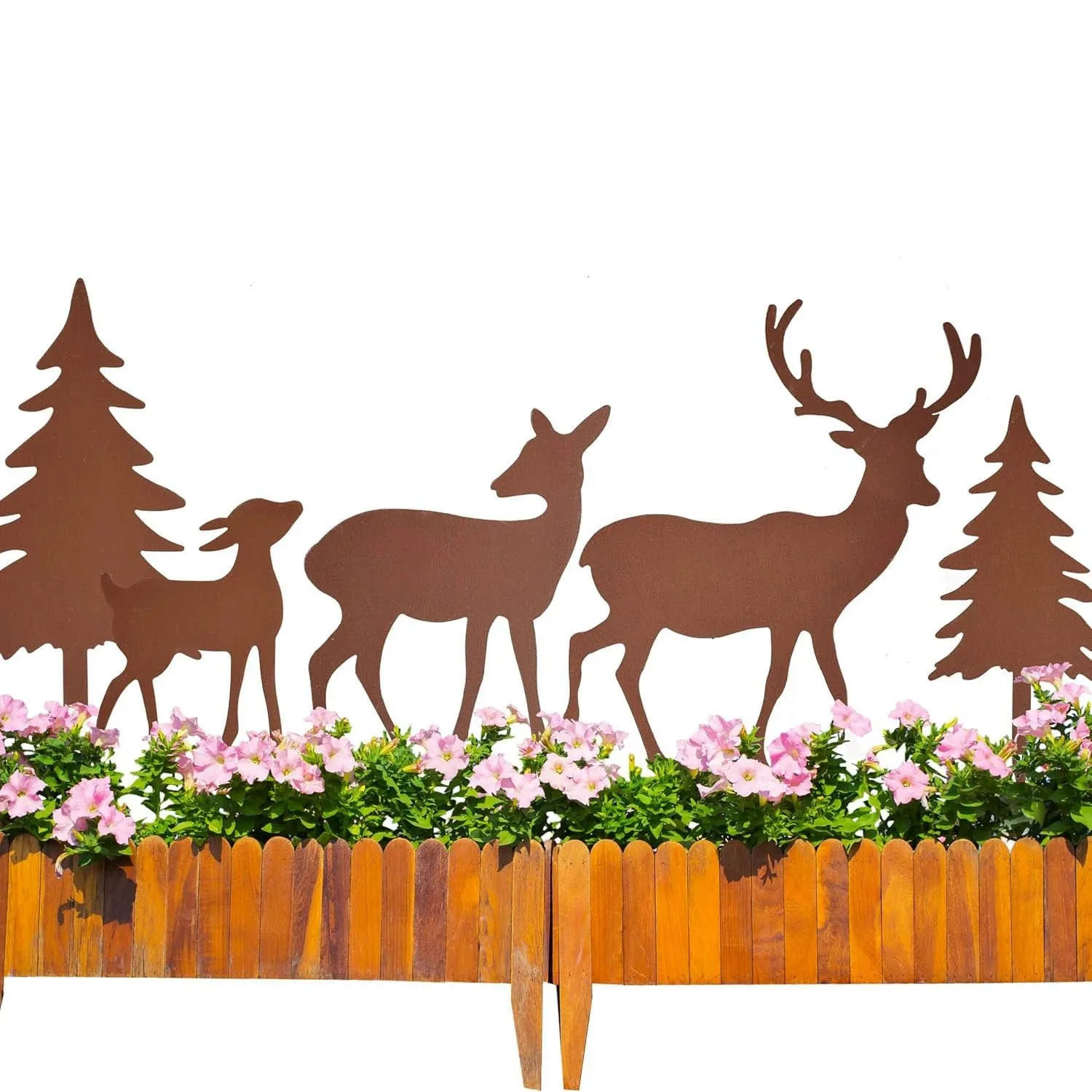 Christmas Decoration Tree And Deer Metal Garden Rusted Ground Insert Floor Decoration Home Courtyard Outdoor Garden Animal Sign