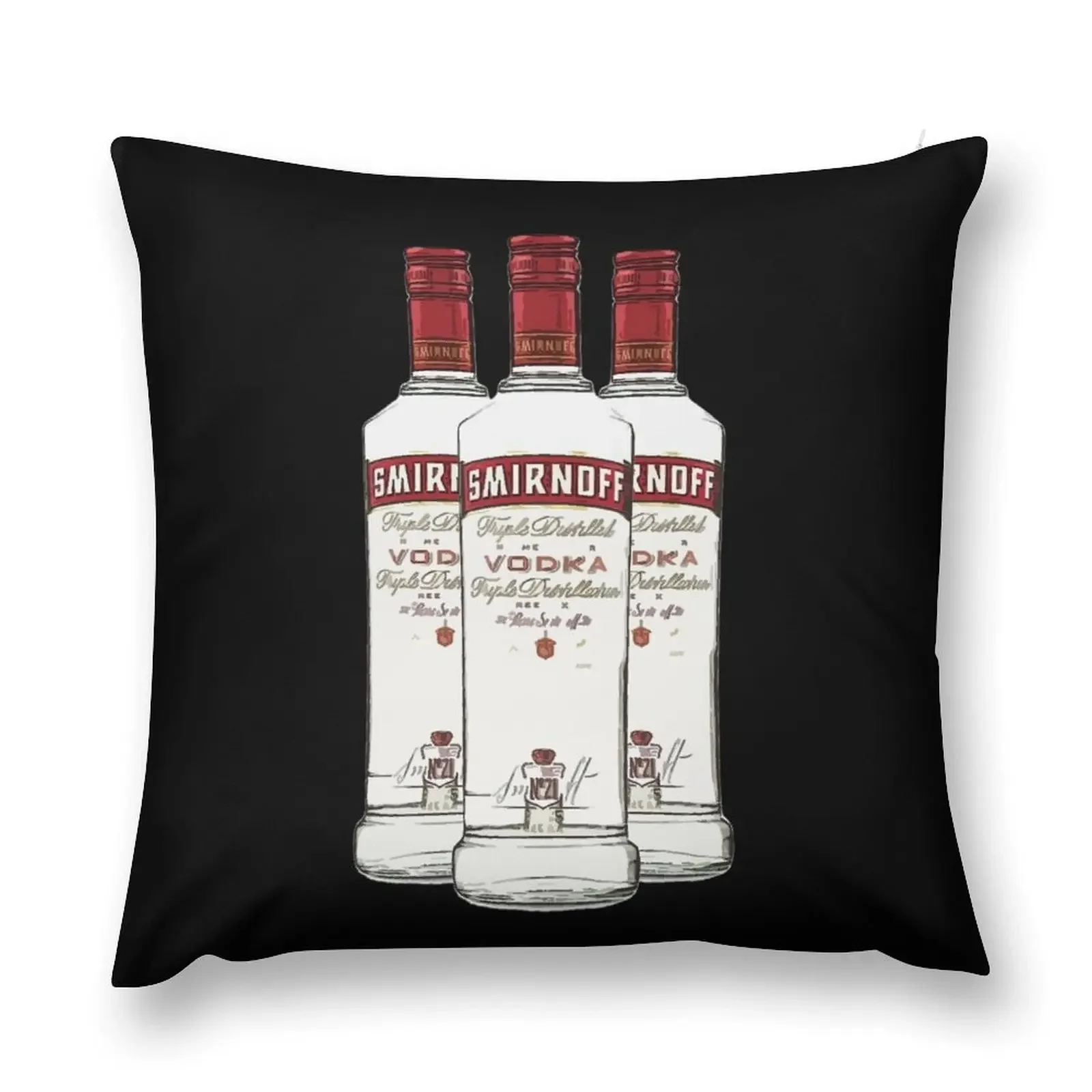 Smirnoff Vodka Alcohol Glass Bottle Gift Throw Pillow Sofa Cover Pillow Case Christmas pillow