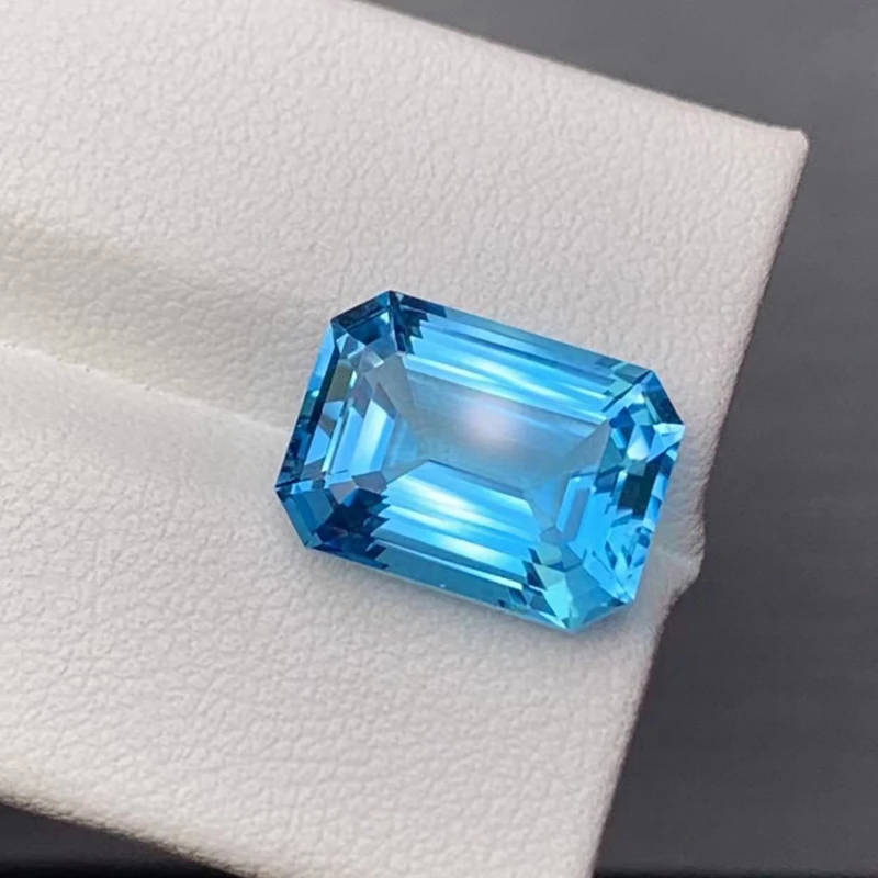 Pretty Aquamarine Stones Gems Emerald Cut Aquamarine Gem for Jewelry Making/Collection/Gift/Display Gem Beads