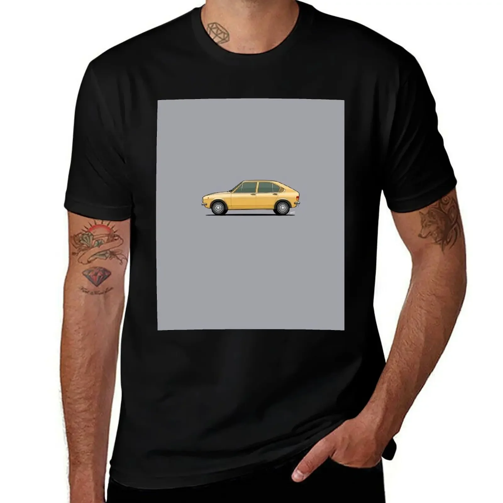 AR Alfasud individual drawing - yellow T-Shirt blacks plus size tops boys whites men clothing