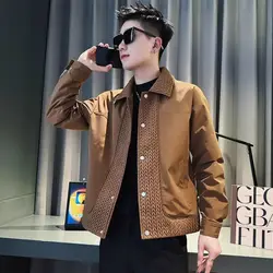Chaqueta de empalme Design Sense, chaqueta de solapa de marca a la moda para hombre, Top corto nuevo para hombre