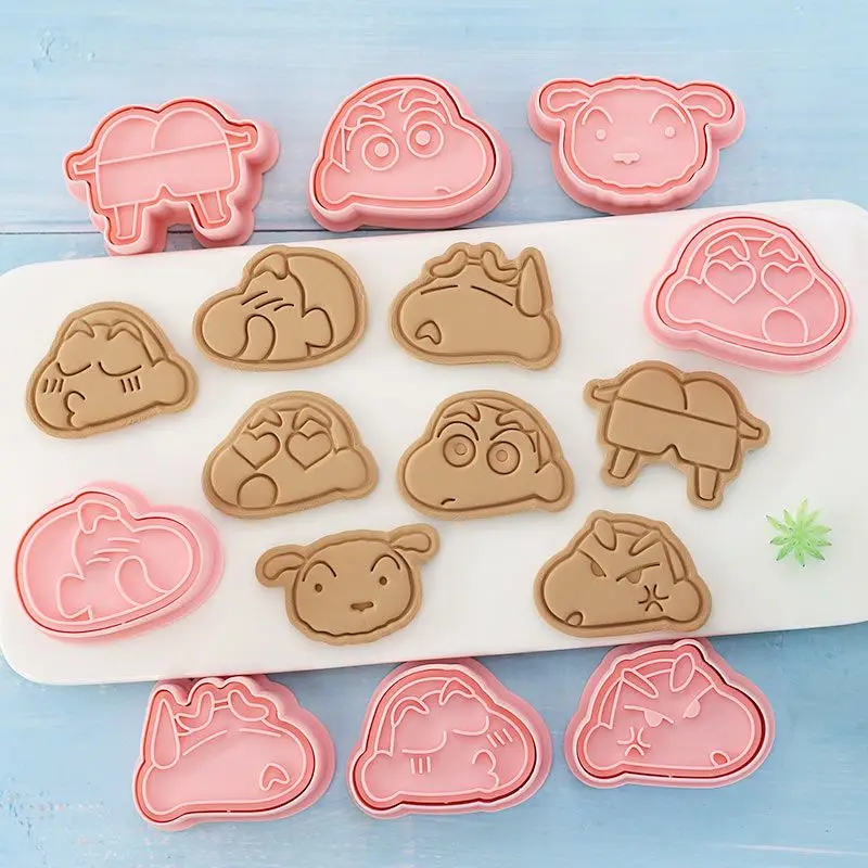 8Pcs/Set Crayon Shin-chan Cookie Cutter Anime Figure Heads Mold Toy Baking Biscuits Kawaii Nowara Cake Kitchen Supplies Tools - view 6