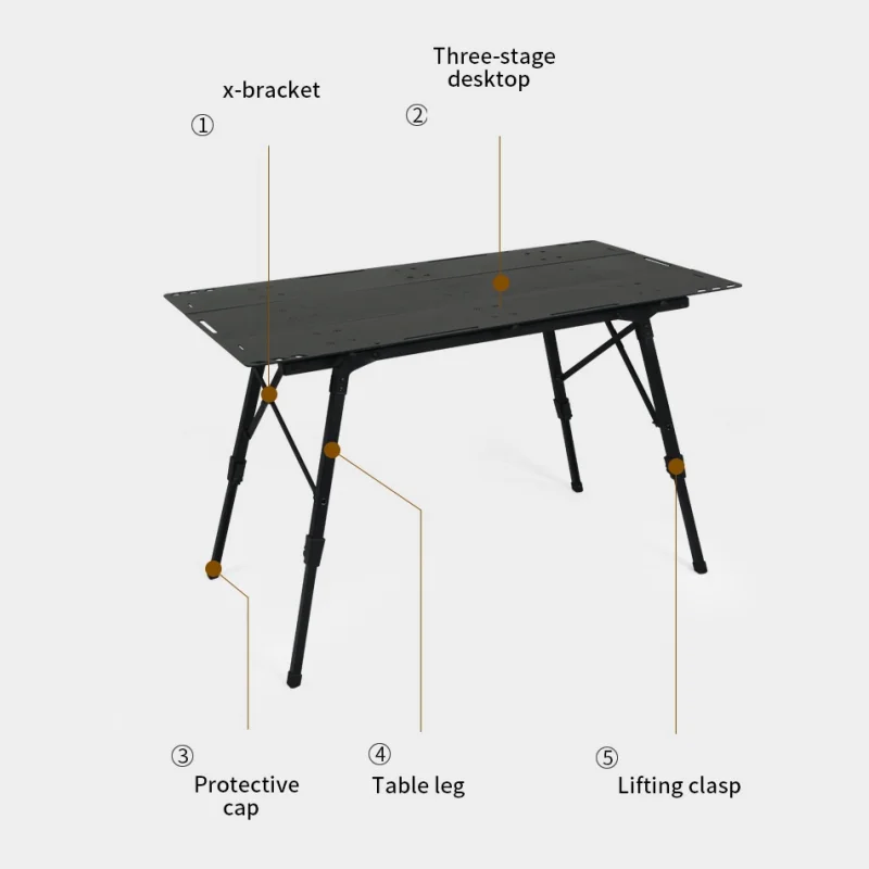 Imagem -03 - Mesa Dobrável Estilo Militar Liga de Alumínio Placa Tripla Mesa Tática Leve Equipamento de Piquenique Novo ao ar Livre