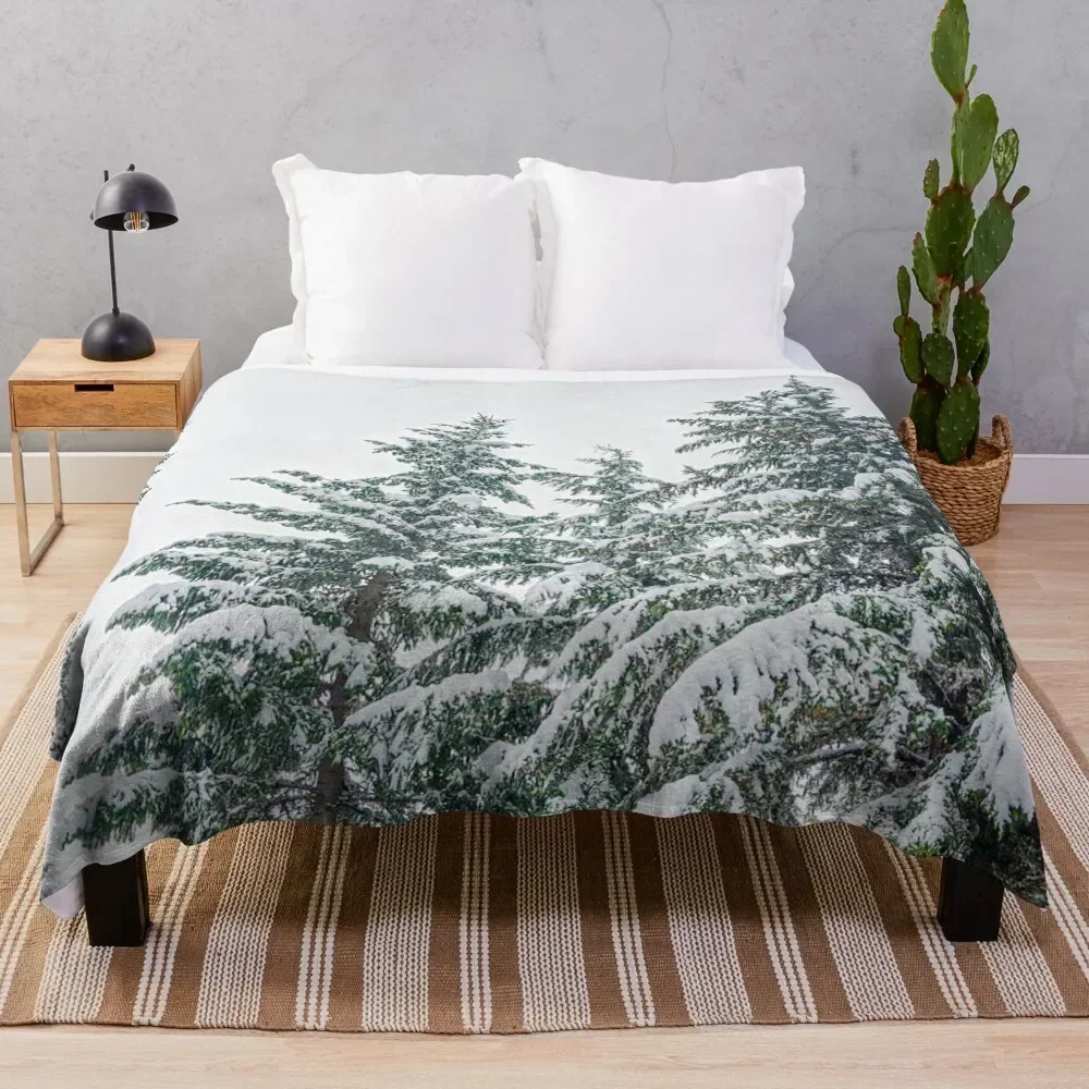 

Winter in the Forest Throw Blanket Color Fast Cozy Throw Blanket