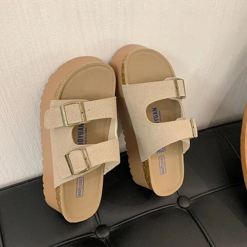 Zapatillas de playa para mujer, Zapatos de punta abierta a la moda, chanclas cómodas con talón descubierto, 2024