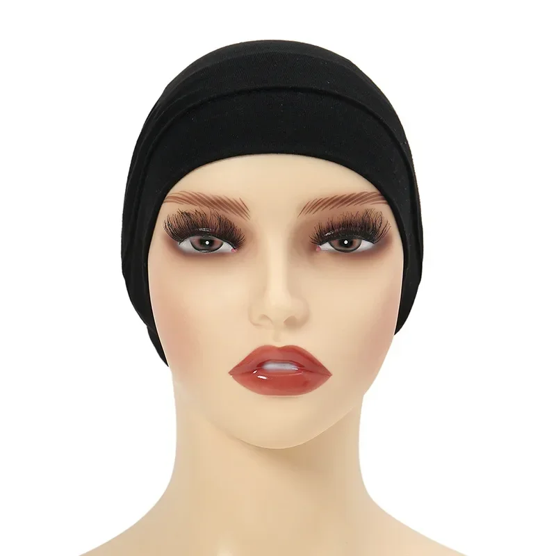 New Soft Cotton Muslim Stretch Turban Hat Inner Hijab Caps Islamic Underscarf Bonnet Hats Female Beanie Headwrap Turbante Mujer