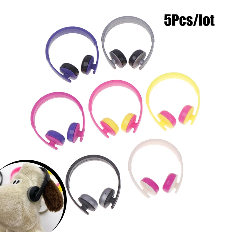 5pcs Mini Headphones Toys Gifts DIY Sunglasses Straw Hat Scarf Jewelry Accessories Decoration