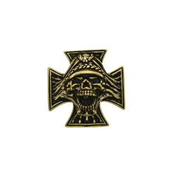 retro brass Maltese cross demon soldier Skull head Screw lock Concho rivet belt craft Decor Belt Saddle Blanket Hats Wallet bag