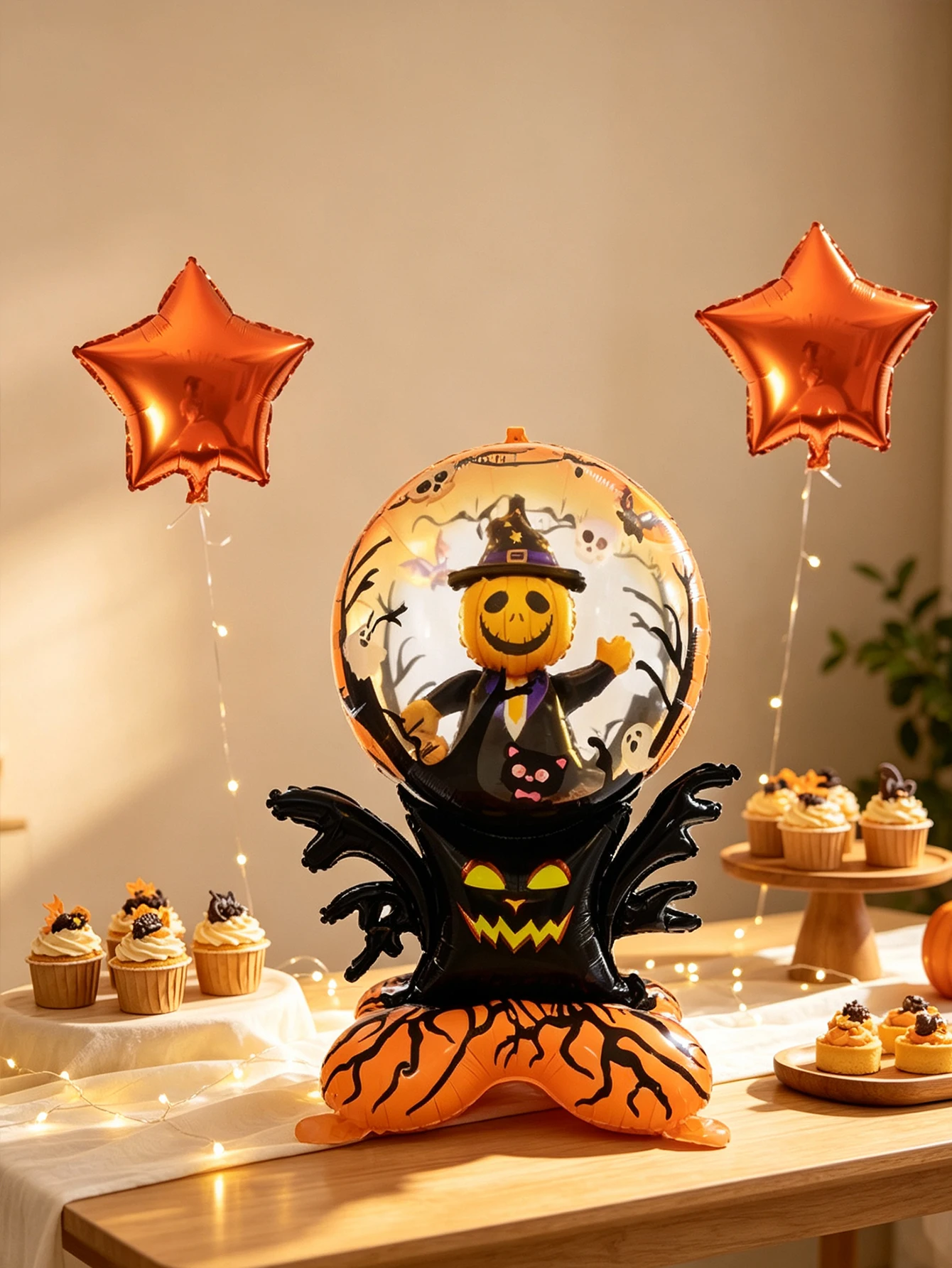 Stehender Halloween-Kürbis-Zauberer Aluminiumfolien-Ballon-Set Halloween-Party Heimdekoration Aluminiumfolie-Ballon Partyzubehör